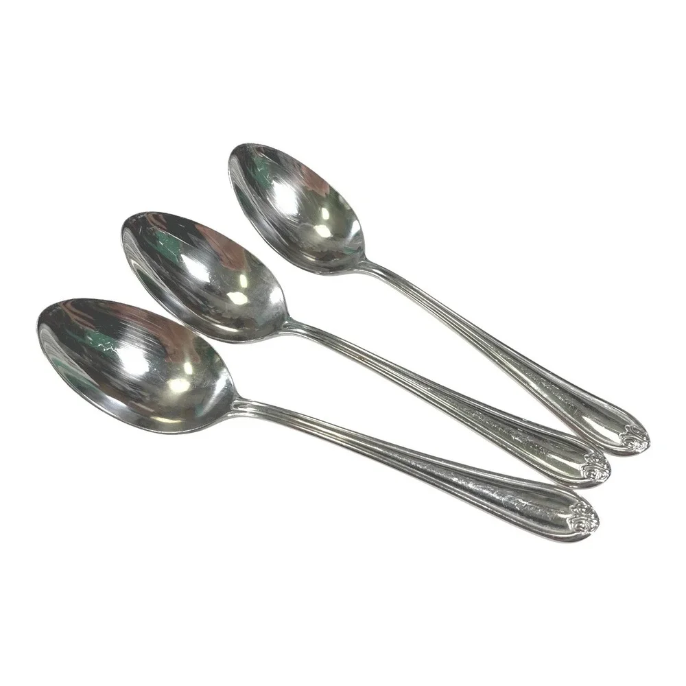 Lenox Silver Spoons 3pc Stainless‎ Steel Floral Traditional Unknown Pattern
